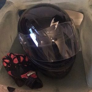 Scorpion exo women’s motorcycle helmet with riding gloves included